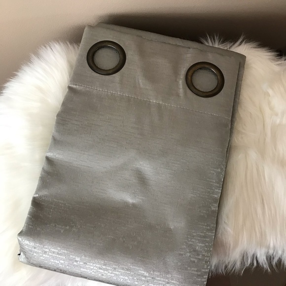 2-Pc Large Grommet Black Out Gray Panel Curtains - Picture 3 of 5